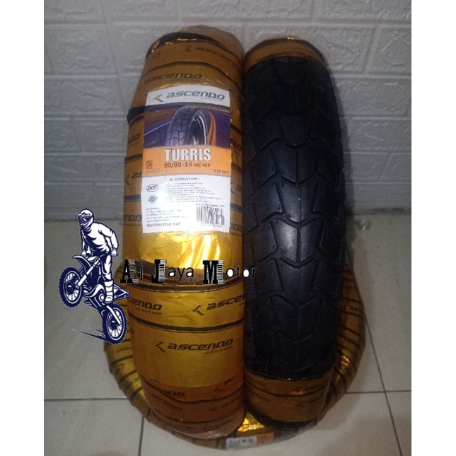 BAN TUBELESS MEREK ASCENDO TURRIS ring 14 UK. 90/90 sudah free pentil