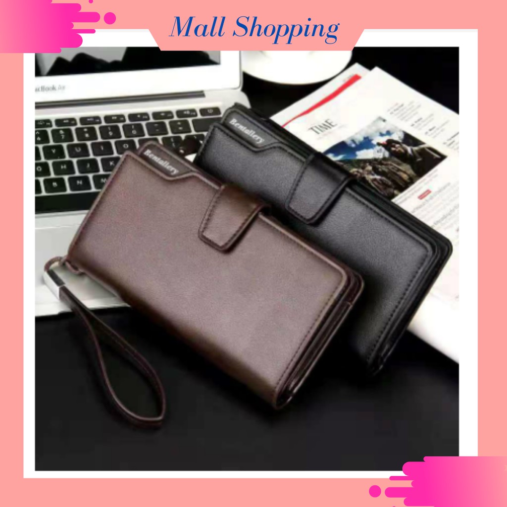 (COD) Dompet Lipat Pria Wanita Dompet Panjang Dompet Kulit Unisex Pocket MALL SHOPPING