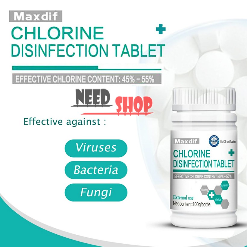 [PER 1 BOTOL] CHLORINE MAXDIF DISINFECTANT / DISINFEKTAN TABLET PEMBERSIH LANTAI ISI 100