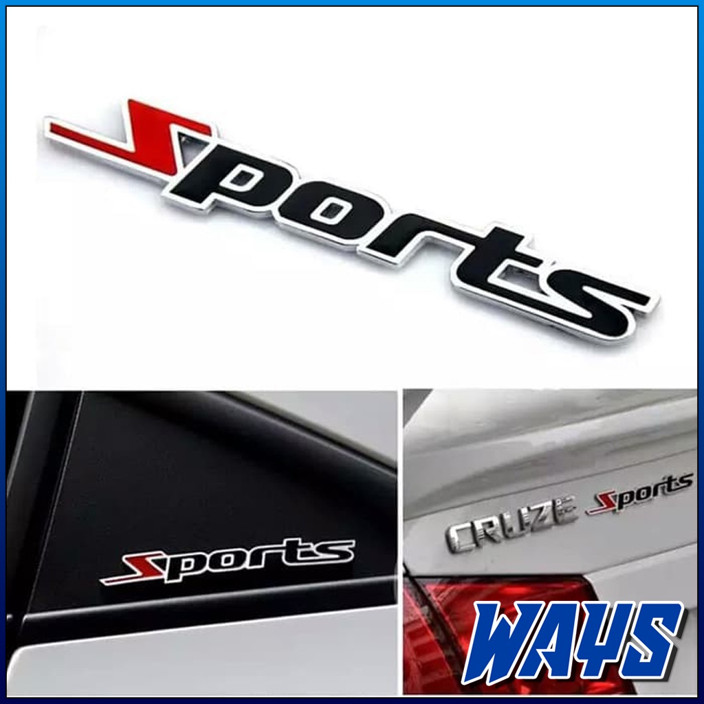 Z154 | Turbo Sports Emblem Logo 3D Sticker Badge Bahan Metal Aksesoris Variasi Universal Motor Mobil