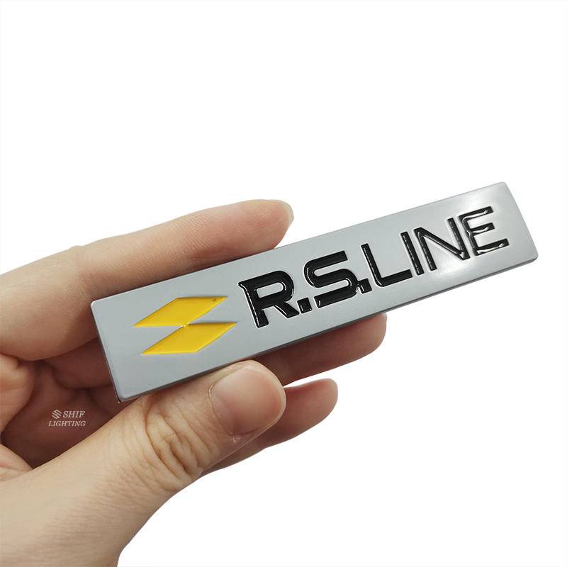 1pc Stiker Emblem Logo Rs Line Bahan Metal Untuk Fender Samping Mobil