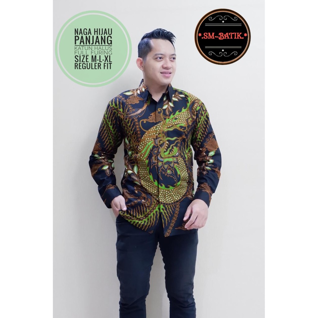 NAGA HIJAU / BATIK PRIA LENGAN PANJANG / by SM-BATIK / 10.3
