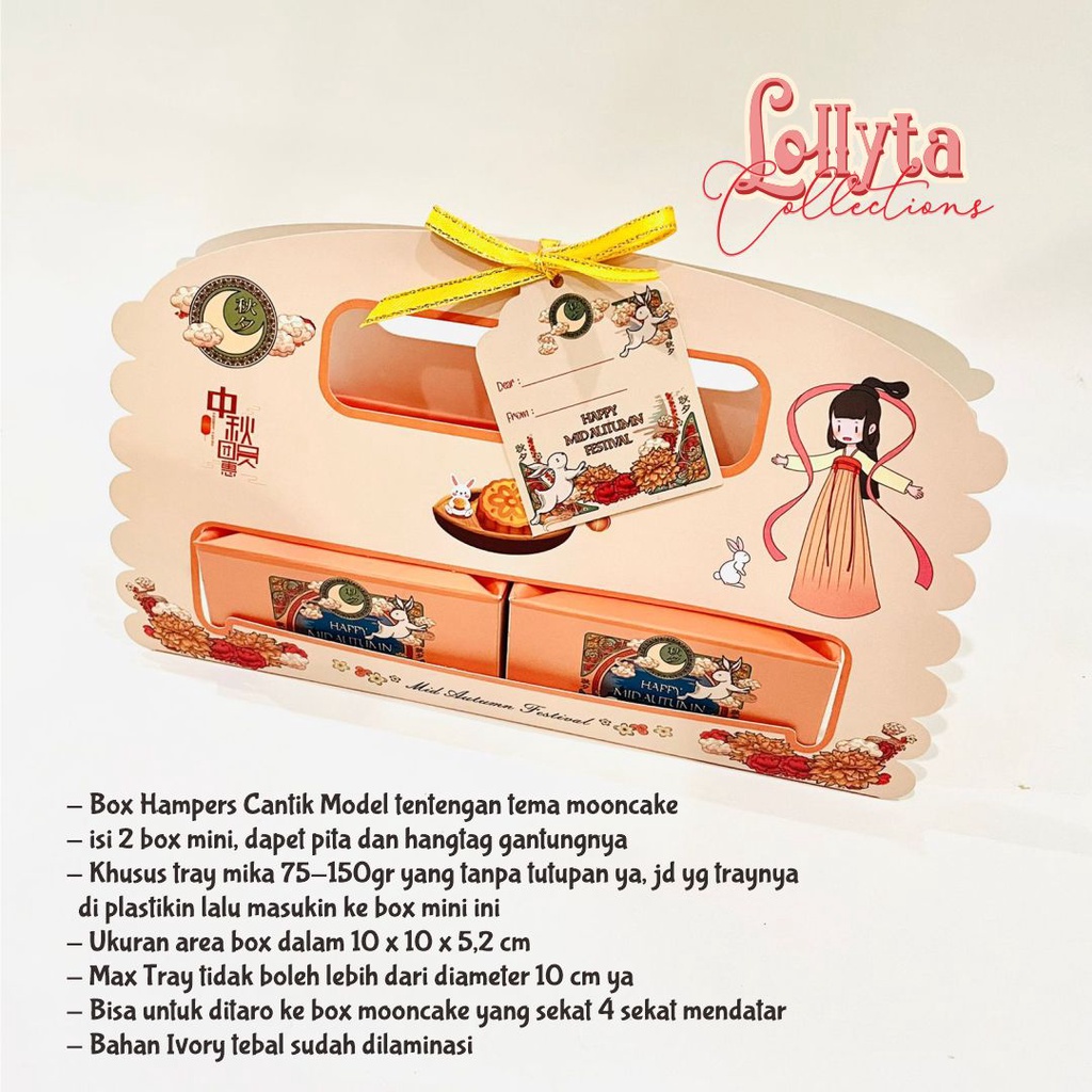 

1 set Model Jing-Jing Box Hampers Mooncake Cantik isi 2 untuk 75-150gr