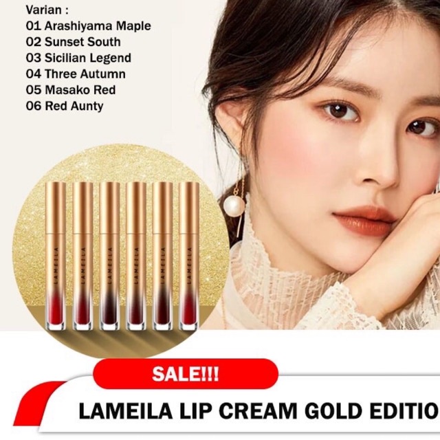 [SARI] LAMEILA GOLD SILKY LIP GLAZE / LAMEILA LIPSTIK CAIR PELEMBAB BIBIR TAHAN AIR DAN LAMA