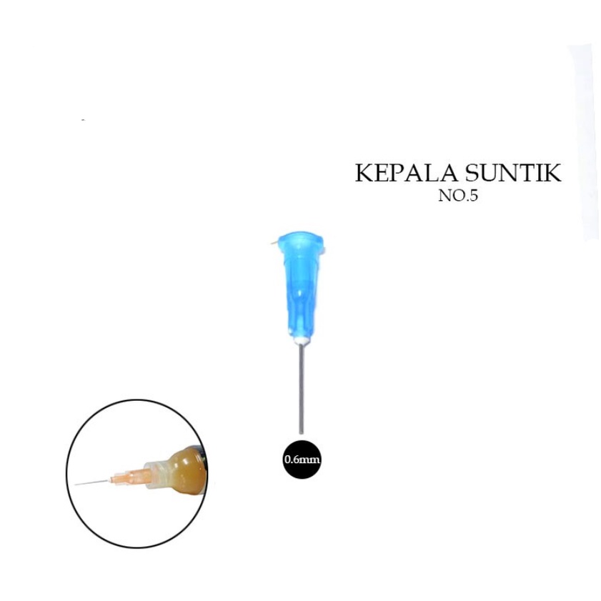 

KEPALA SUNTIK/INJECTION HEAD LUBANG SEDANG 0.6MM (BIRU) NO.5