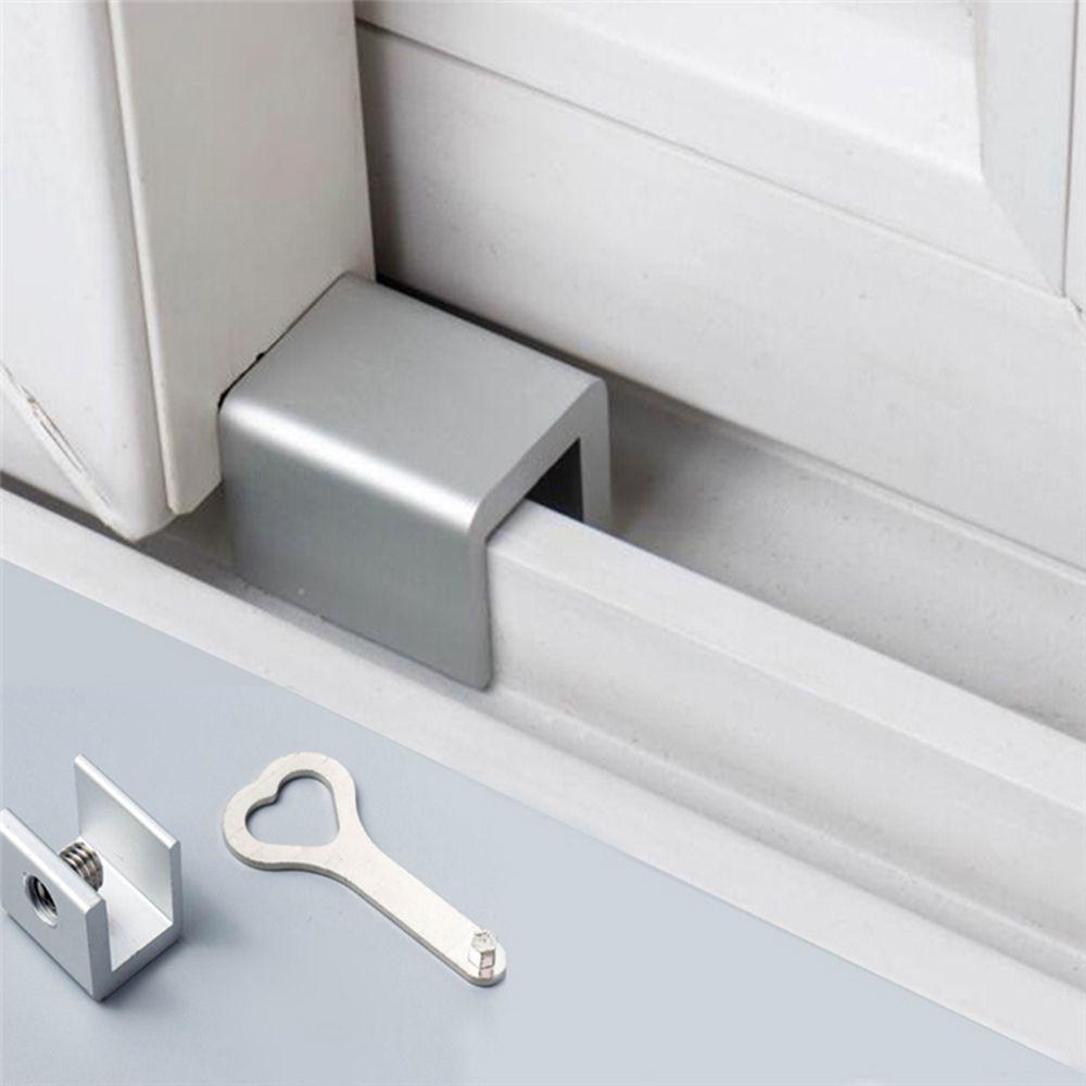 【 ELEGANT 】 Kunci Jendela Kusen Silver Anak Pengaman Stop Pintu Geser Kunci Pembatas Jendela