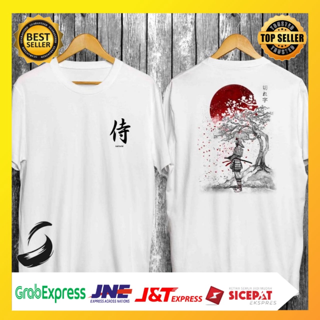 fashion man / kaos distro pria / samurai putih jepang