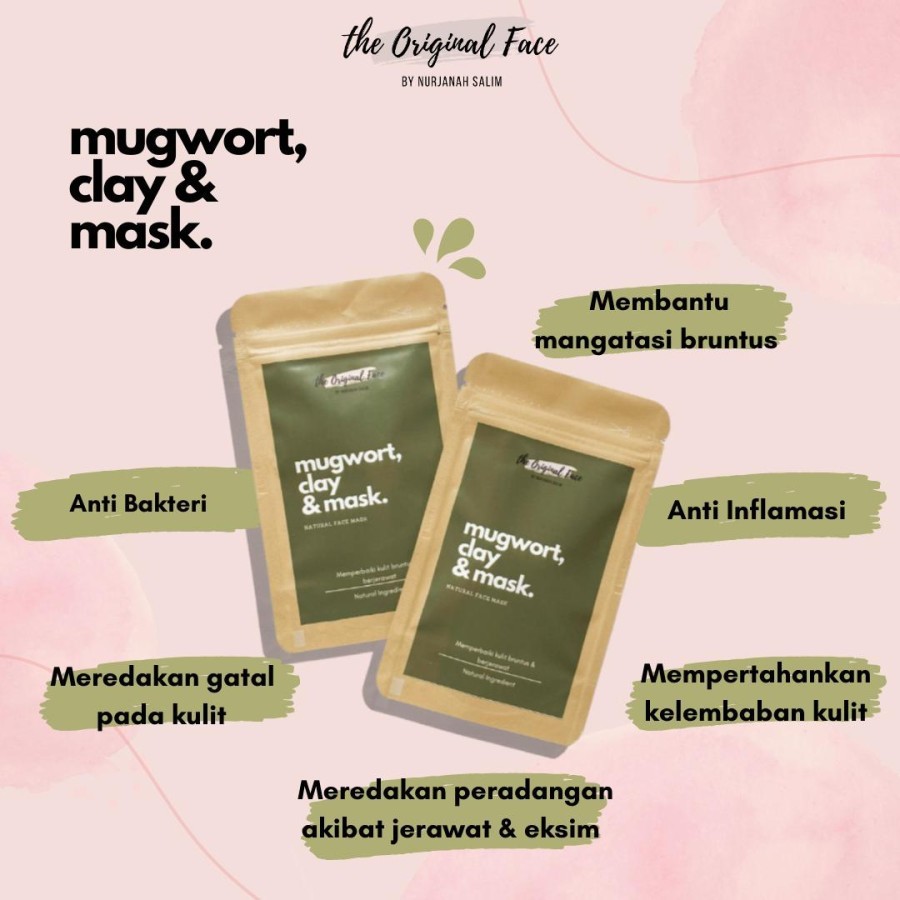 Mugwort Clay &amp; Mask / Masker Wajah Mugwort the original face by Nurjanah salim