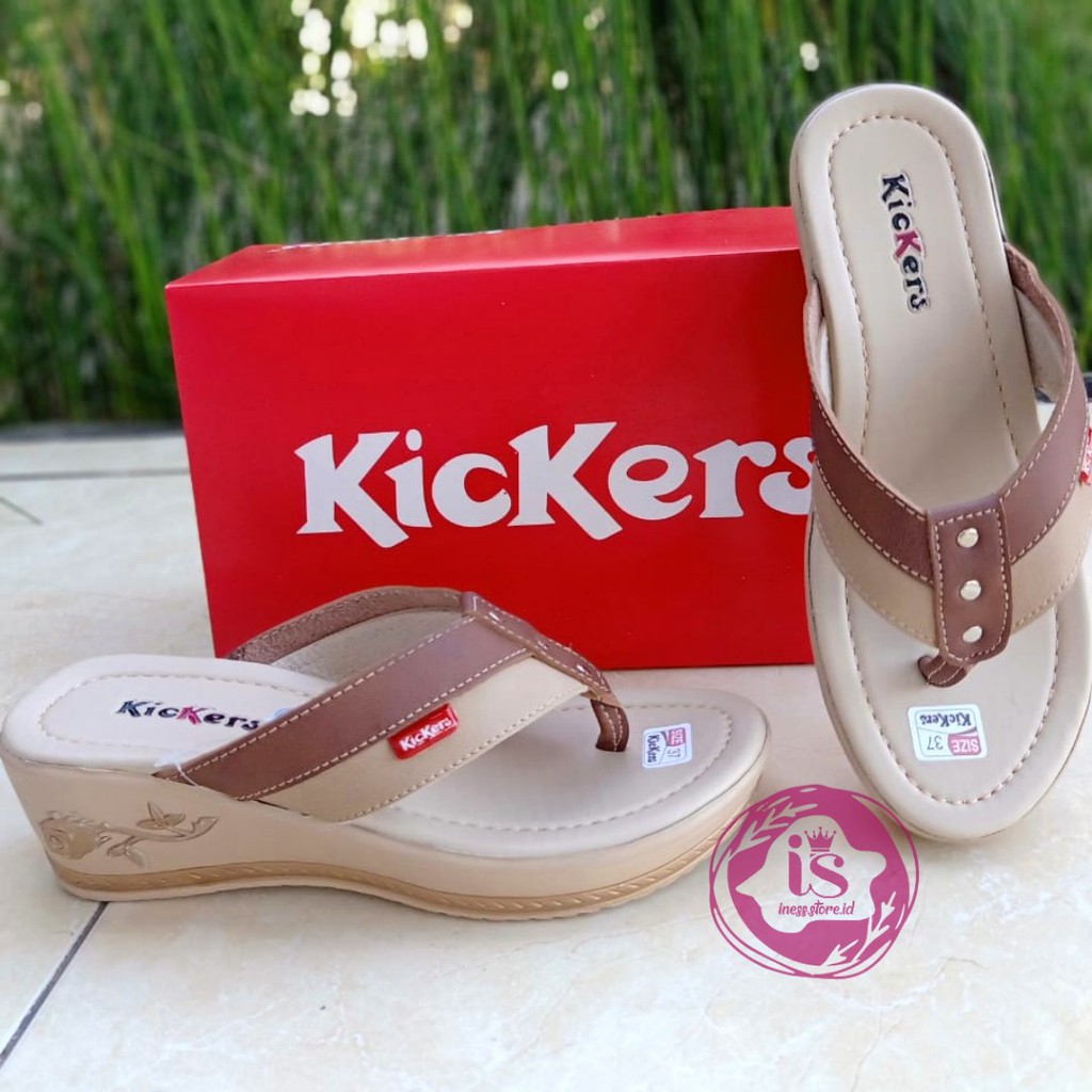 SANDAL WEDGES WANITA KICKERS HITS KODE  L023  MURAH GROSIR