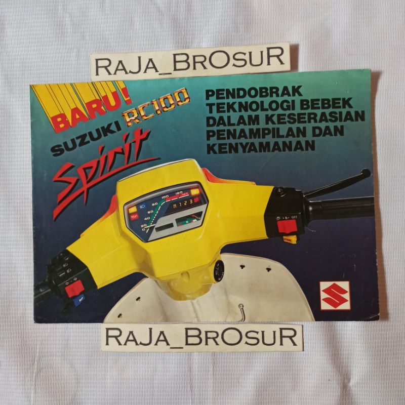 Poster brosur katalog leaflet jadul lawas Suzuki RC 100 RC100 Spirit 1987