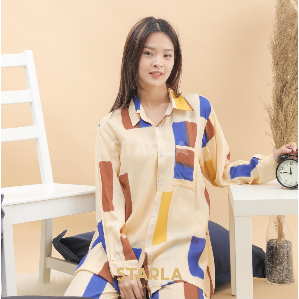 SETELAN BAJU WANITA RAYON MOTIF SET TERMURAH STARLA