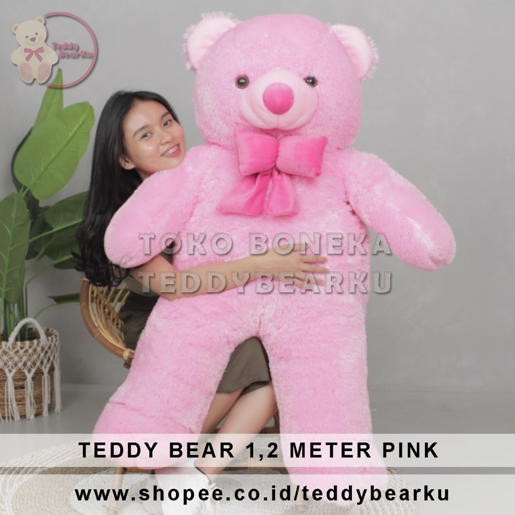 Boneka Teddy Bear Super Jumbo 1,2 Meter Warna Pink Soft