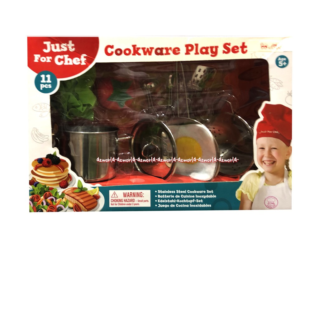 Just For Chef Cookware Play Set Mainan Peralatan Memasak Untuk Anak Anak Isi 11 Pcs