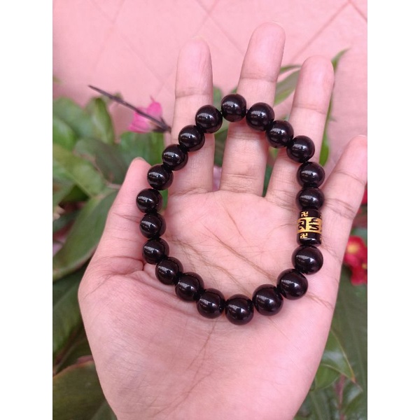 GELANG KESEHATAN PRIA WANITA BATU BLACK ONYX GLOSSY