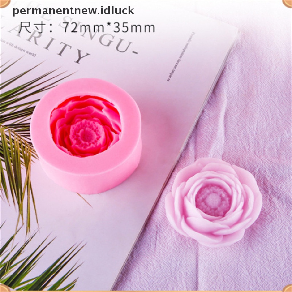 Cetakan Sabun Handmade Bentuk Bunga Peony Bahan Silikon Untuk Dekorasi Kue