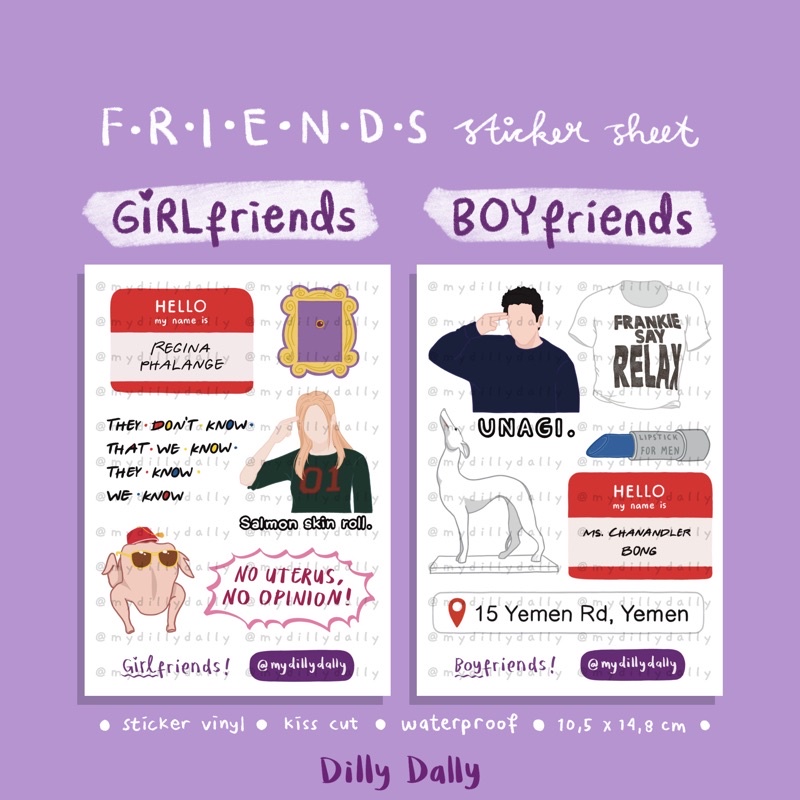 

DILLY DALLY Sticker Sheet - FRIENDS