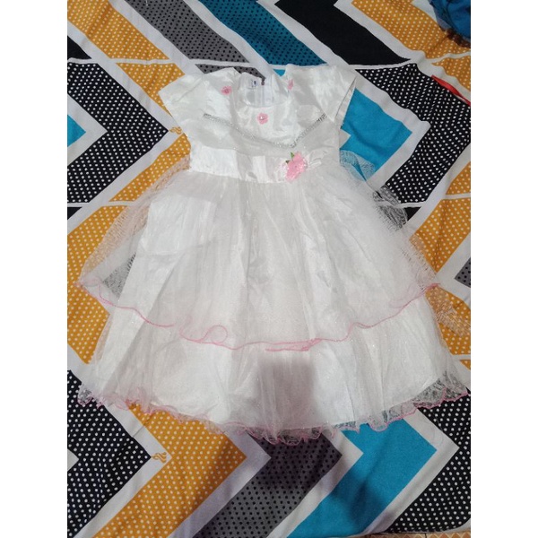 Gaun Pesta Anak Putih-Preloved (Bekas)