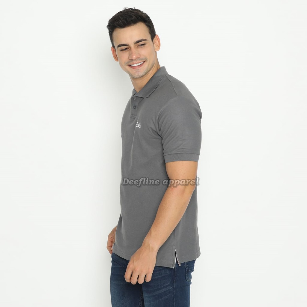 DEEFLINE polo shirt  pria -  kaos kerah katun grey  - kaos kerah wangki