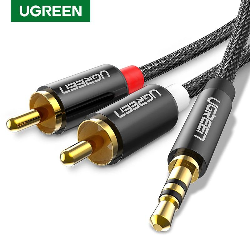 UGREEN Kabel Audio 3,5mm to 2RCA Braided Nylon