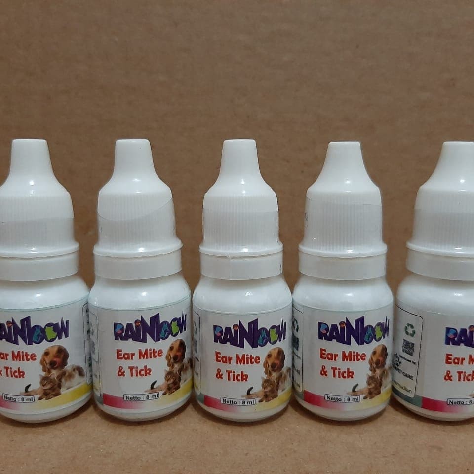 Rainbow ear mite 5 ml Obat tetes kutu telinga kucing anjing - obat kutu