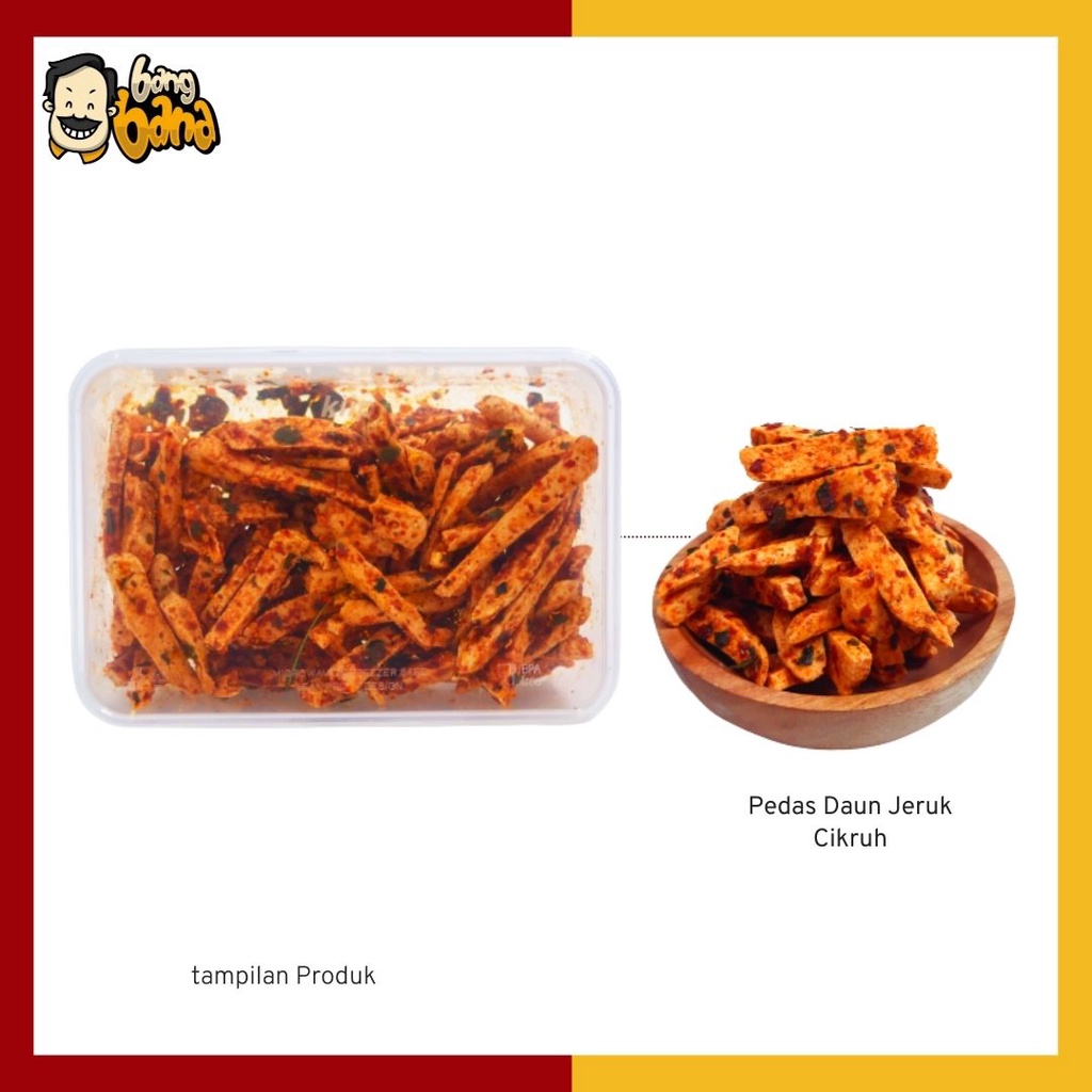 Basreng Stik Daun Jeruk Pedas Cikruh Kemasan Thinwall / Kemasan Box (Free Sendok)-2