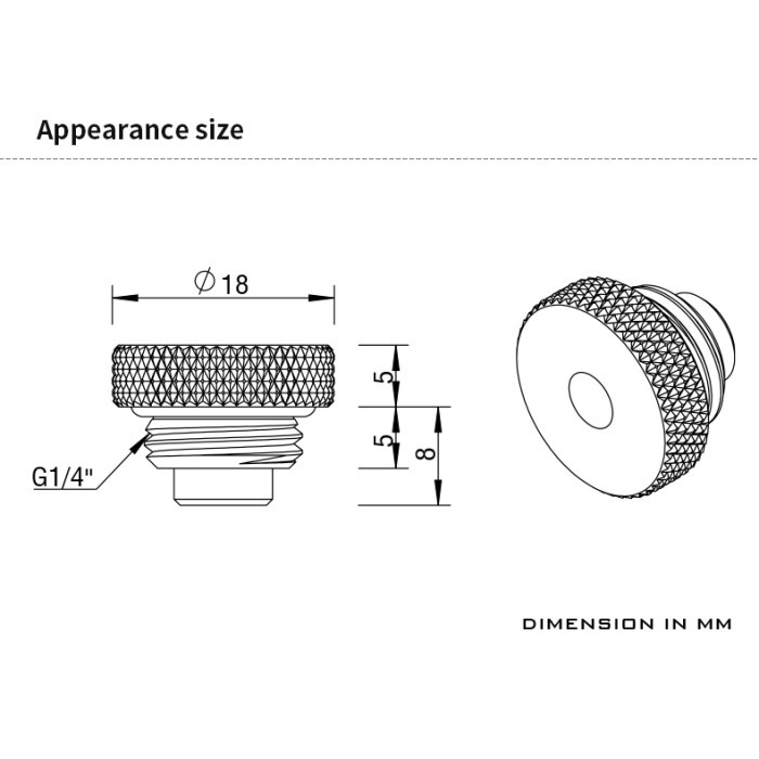 BARROW TCWD-V1 10K Temperature Sensor Stop Plug Standard Silver