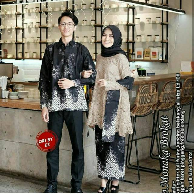 BAJU COUPLE BROKAT SELENDANG MODERN