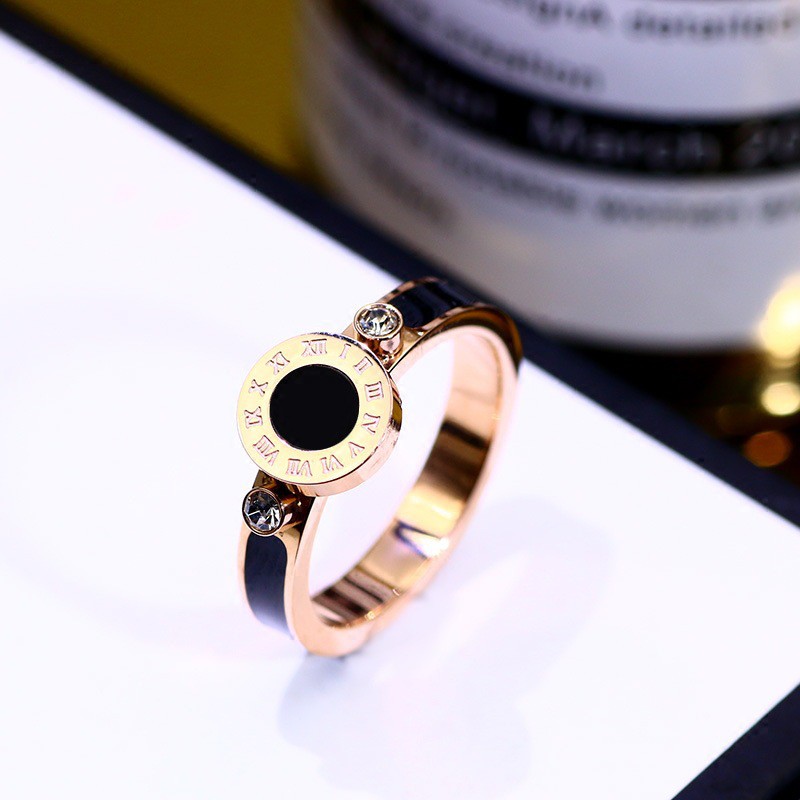 Cincin Titanium Romawi Import Korea Wanita CK140 simple elegant cocok hadiah