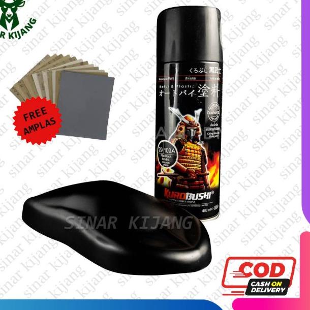 ➼ Samurai Paint Black Doff / Flat Black 109A Hitam Doff- Cat Semprot Ori - samurai paint Ori ۝