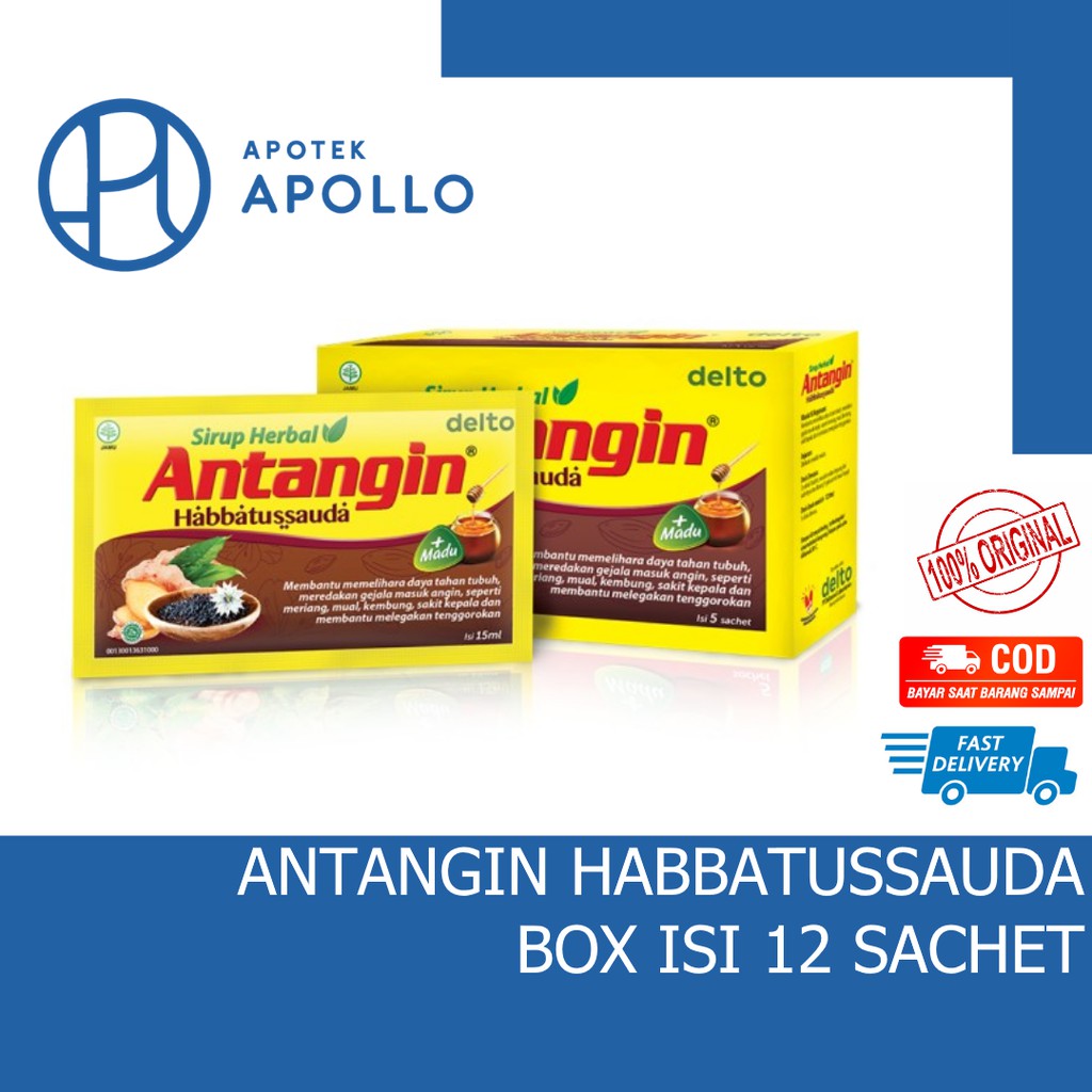 ANTANGIN HABBATUSSAUDA BOX ISI 12 SACHET DELTO DELTOMED MASUK ANGIN FLU DEMAM