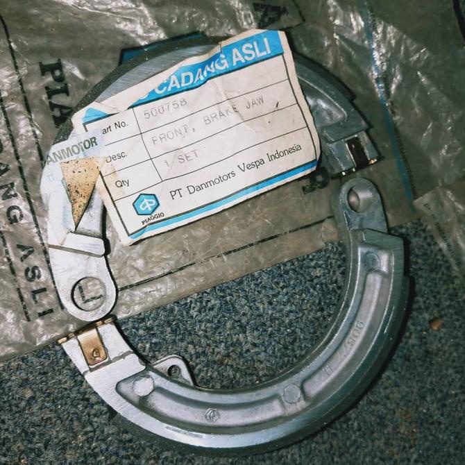 ORIGINAL - Kampas Rem Depan Vespa PTS Special Original Danmotor Biru Nos