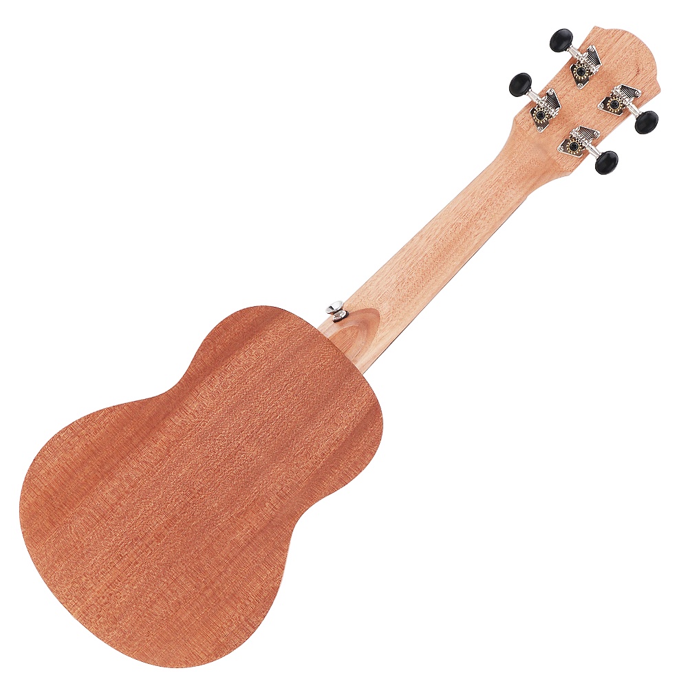 Gitar Hawaii Ukulele Soprano 21 Inci Bahan Kayu Sapele Dengan 15 Fret Empat Senar