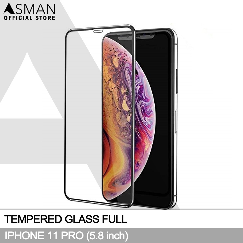 Tempered Glass Full iPhone 11 Pro (5.8&quot;) | Anti Gores Kaca - Hitam