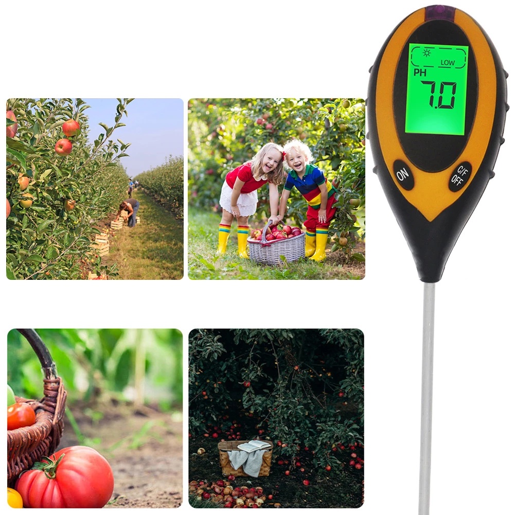 Moisture Meter PH Levels Temperature Sunlight Intensity Humidity Tester For Plant 4 In1 Meter