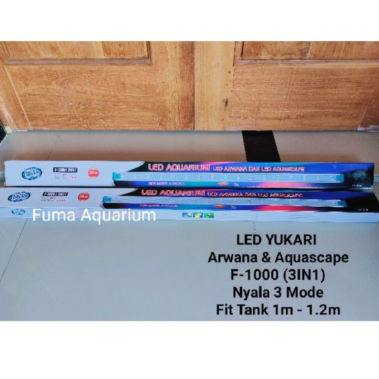 Lampu YUKARI LED F 1000 3X Mode Ganti Warna 36watt 120cm Arwana Aquarium Aquascape