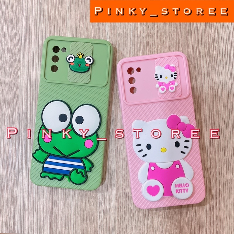 CASE MACARON SLIDE CAMERA OPPO A5 2020/ A9 2020/ A31 2020/ A52/ A92/ A1K/ A3S/ A37/ A37F/ SOFT CASE MACARON SLIDE CAMERA KARAKTER DORAEMON HK KEROPI MINNIE