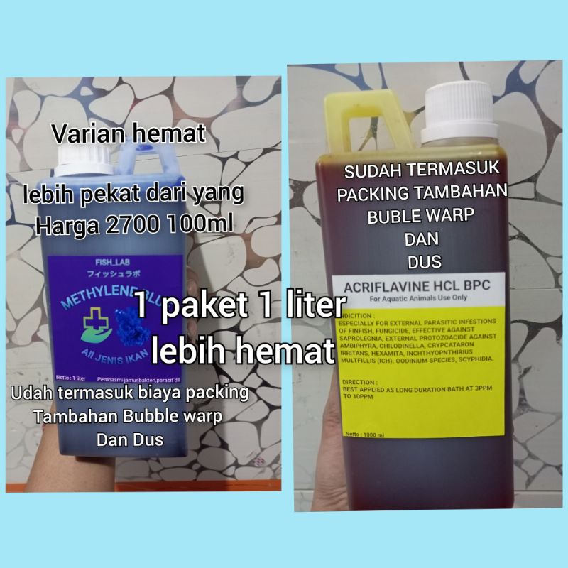 methylene blue 1 liter / Acriflavine hcl 1 liter / methylene blue / metylene blue / obat ikan / metylene blue 1 liter / methylene blue 1 ltr / Acriflavine / Acriflavine hcl / acriflavine 1 ltr