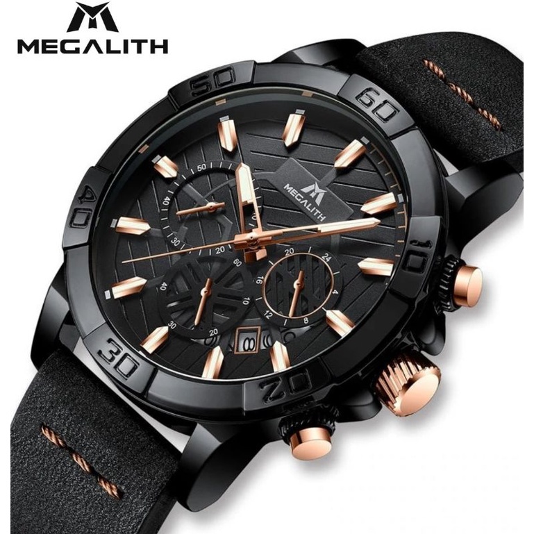 MEGALITH Jam Tangan Kulit Analog Pria