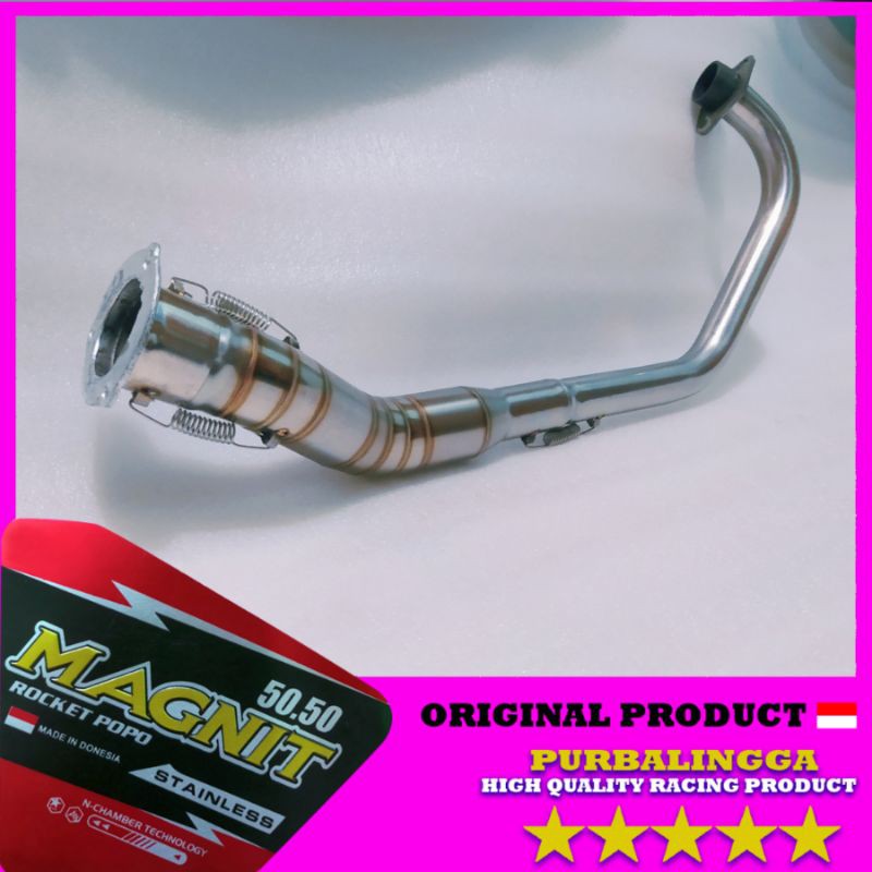 Leher knalpot standar Suzuki Satria Fu Karbu plus Adaptor PNP silencer standar full stainless