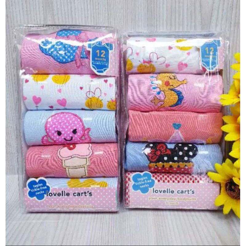 grosir 1pak(5pcs)_ jumper bayi size 3-6-9-12 mont / jumper pendek Lovely