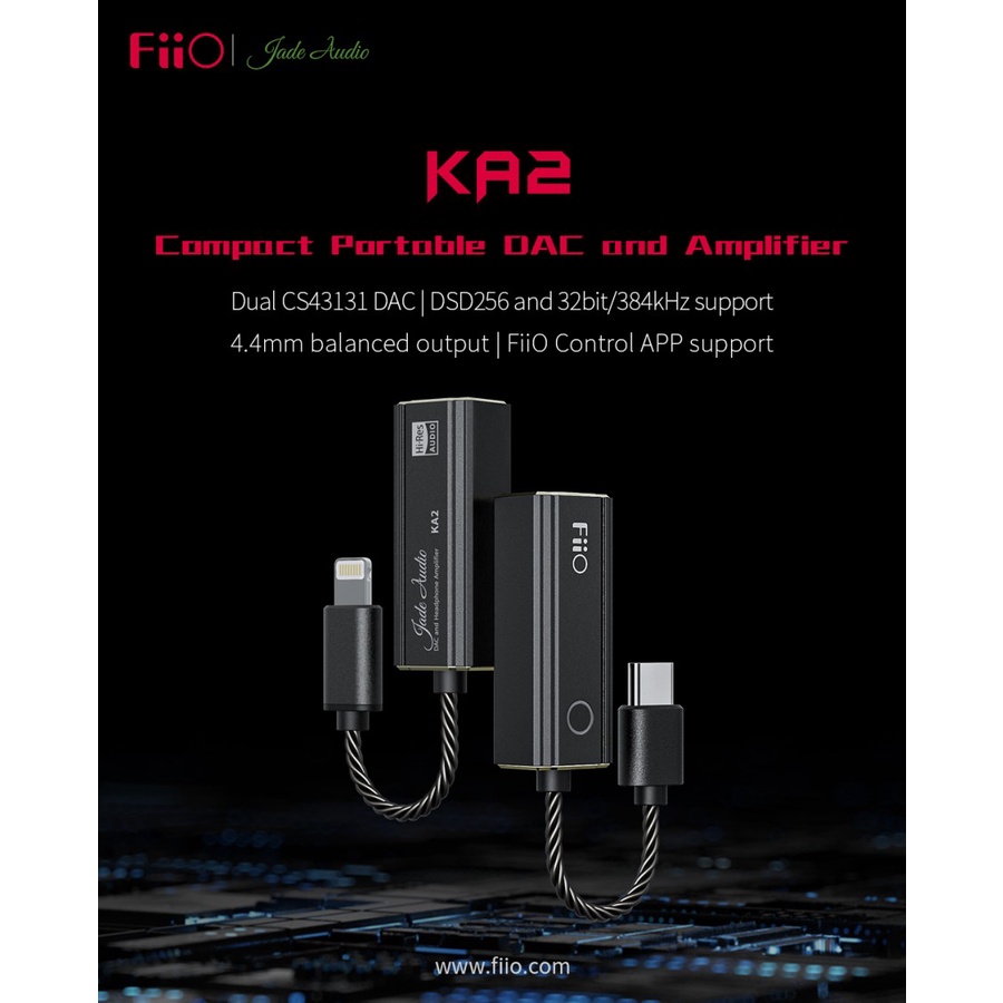 FiiO KA2 Compact Portable DAC and Amplifier Dongle USB KA 2