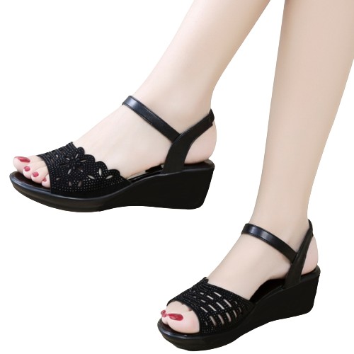 Sendal Wedges Wanita Tali IL 02