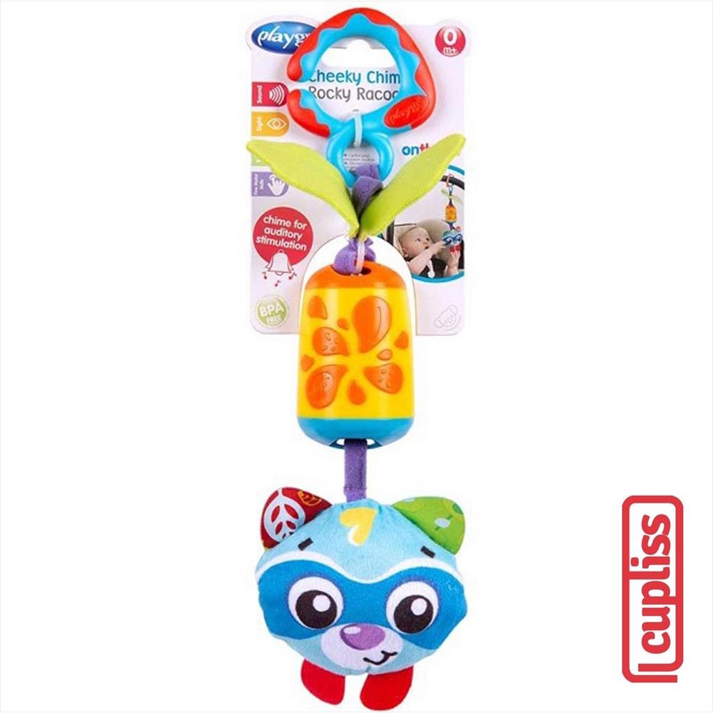 Playgro 122150 Cheeky Chime Rocky Racoon Gigitan bayi