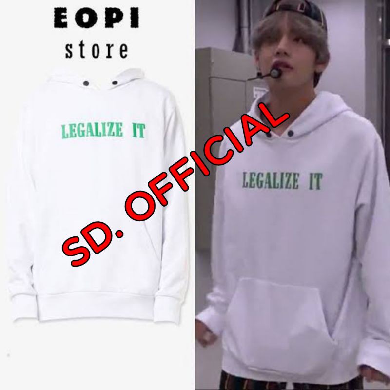 Jaket Hoodie Jumper BTS Taehyung V LEGALIZE IT