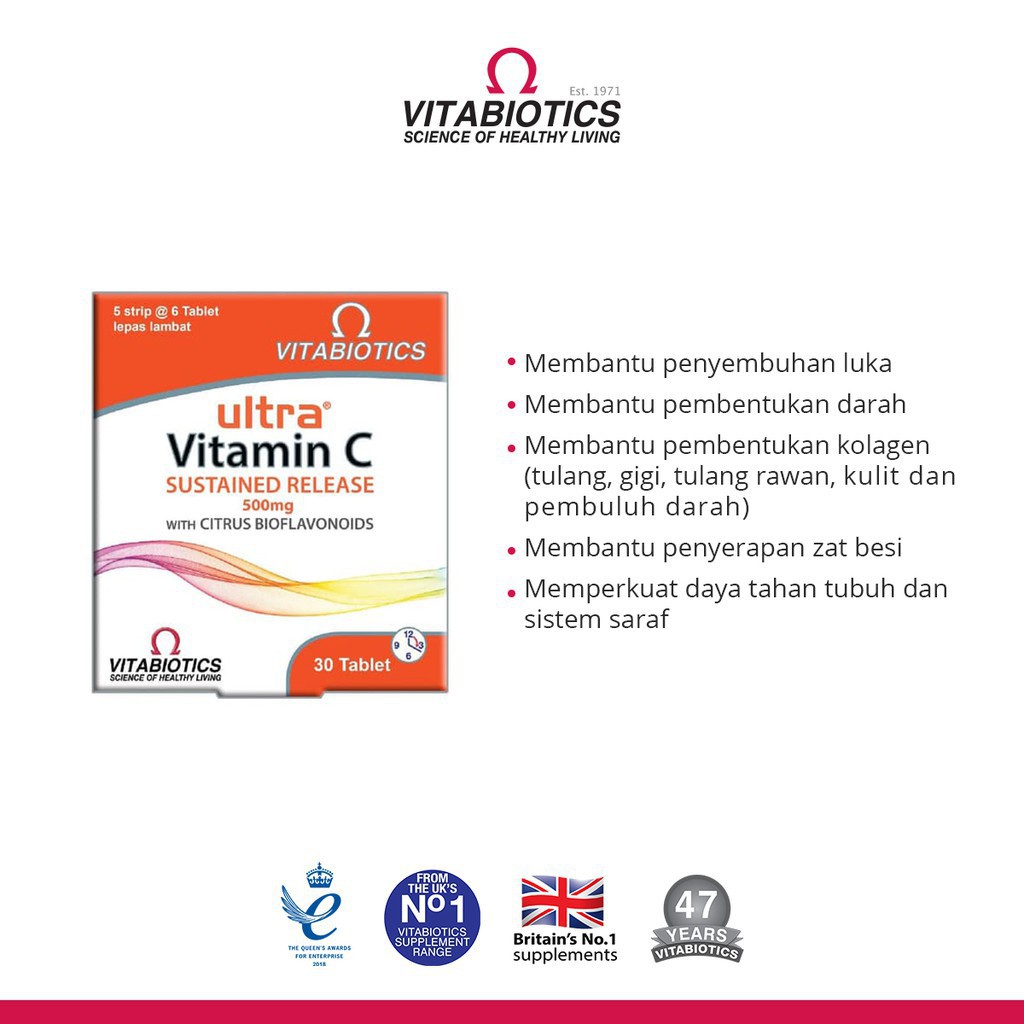 Vitabiotics Ultra Vitamin C 500mg - Isi 30 Tablet/R