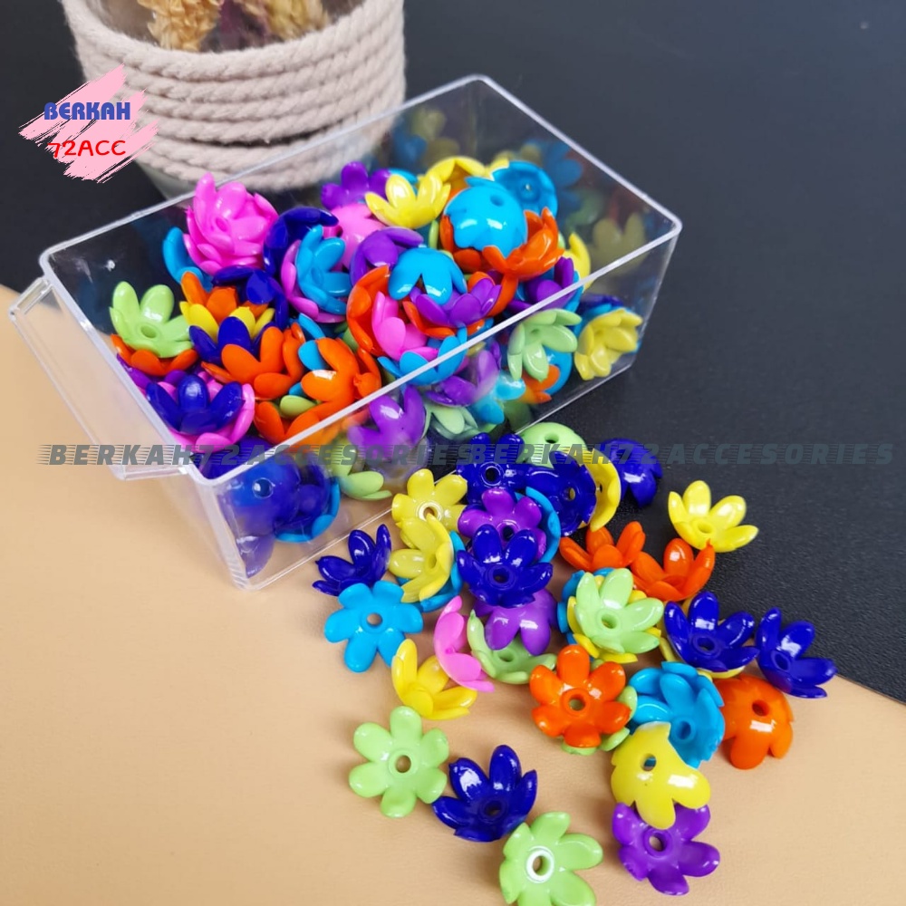 [ 35 pcs] Manik Manik Kelopak Bunga Akrilik Manik Cangkang Bunga