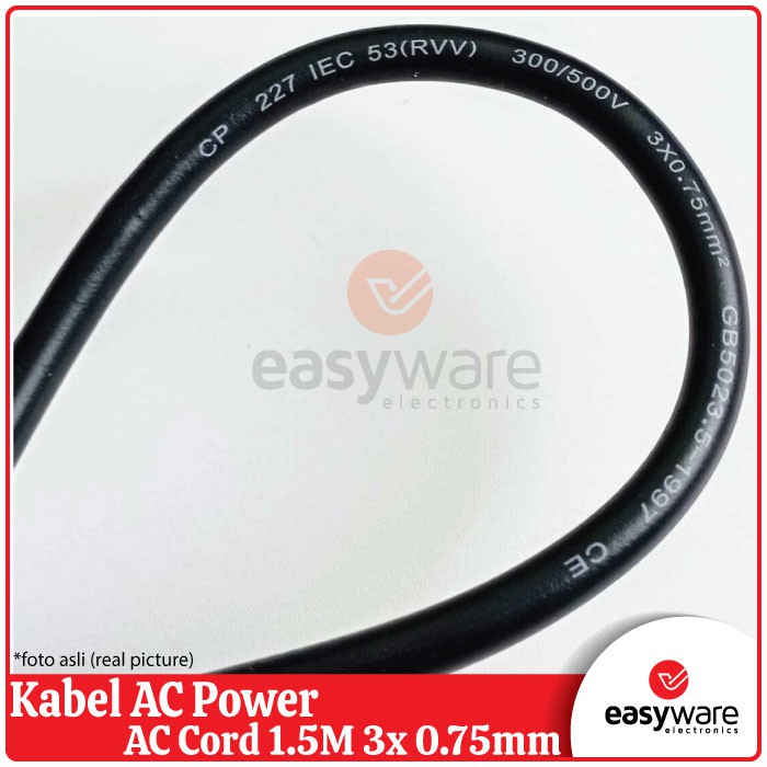 Kabel AC Power/AC Cord 1.5M 3x 0.75mm