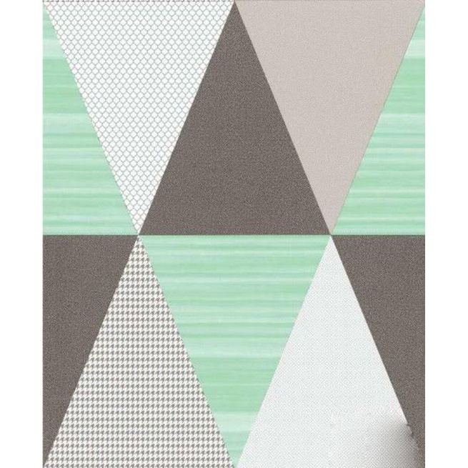 wallpaper dinding motif piramid abu warna hijau