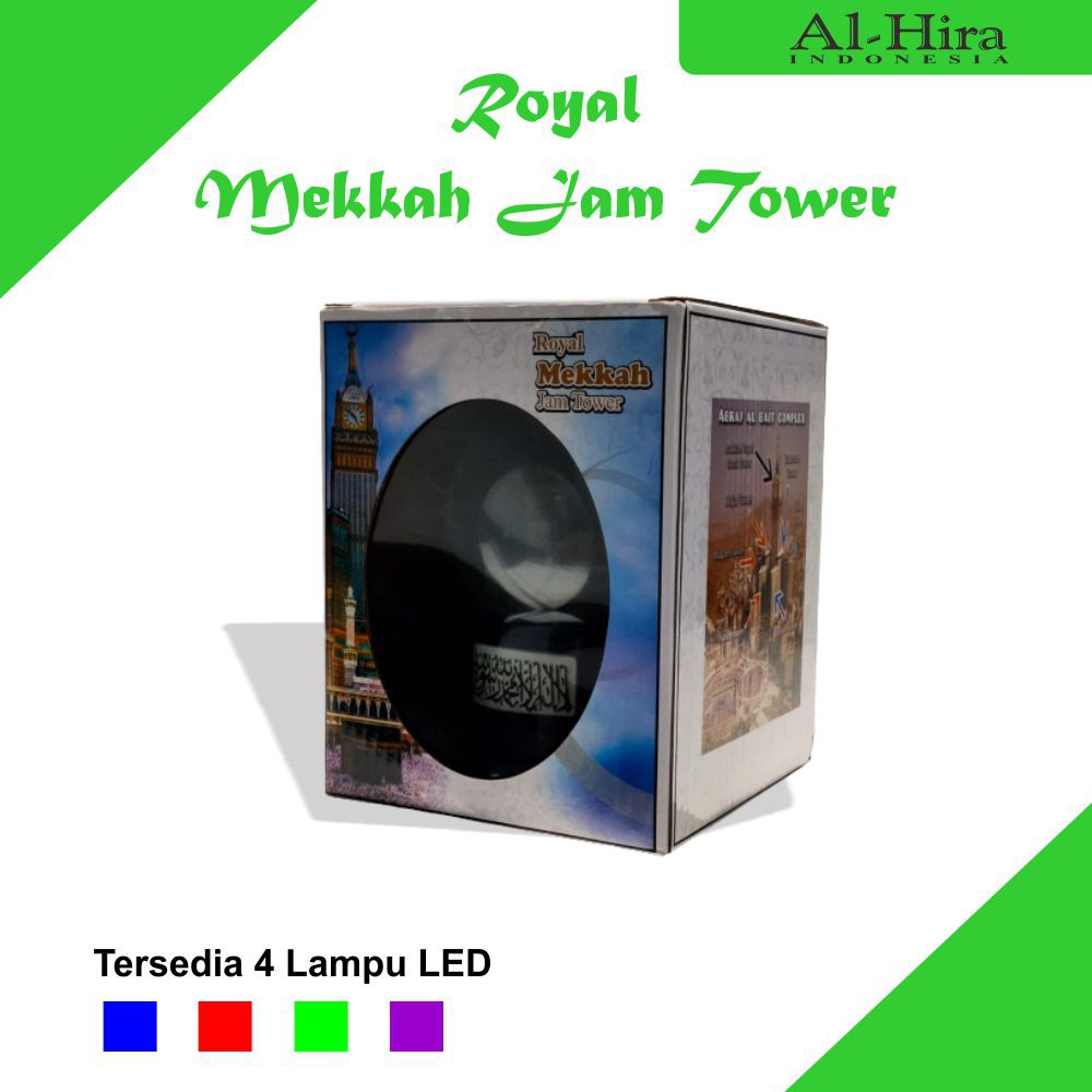 Miniatur Bola Salju Kabah Makkah Royal Clock Tower Lampu  4 warna