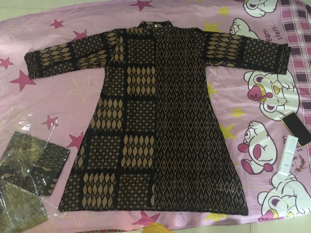 Tunik Tunic Batik Wanita Kantor Sogan Lawasan Coklat Atasan Batik Busui Batik Rhizqy Pekalongan